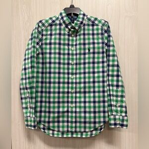 Ralph Lauren Plaid Button Down Boys 10-12 Long Sleeve Dress Shirt 0101